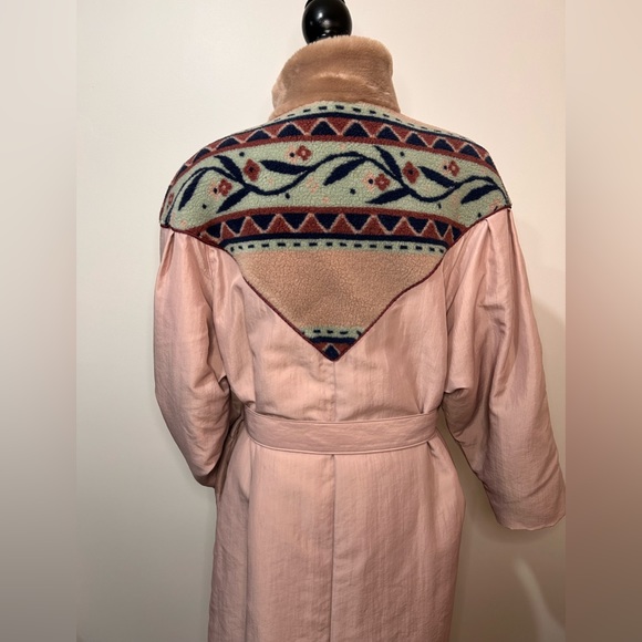 Vintage Luba Paris full length faux fur trim fleece detail lined trench coat - Picture 12 of 16